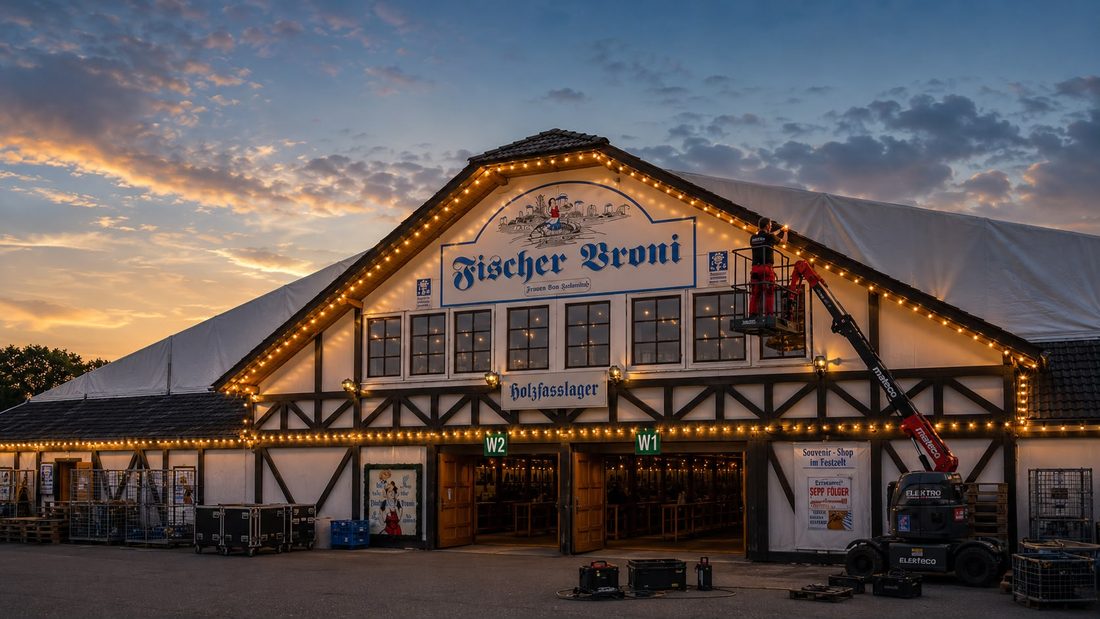 Festzelt-Installation bei einem Wiesnzeit-Großprojekt